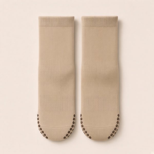 Unbranded white-label grip socks in Sand